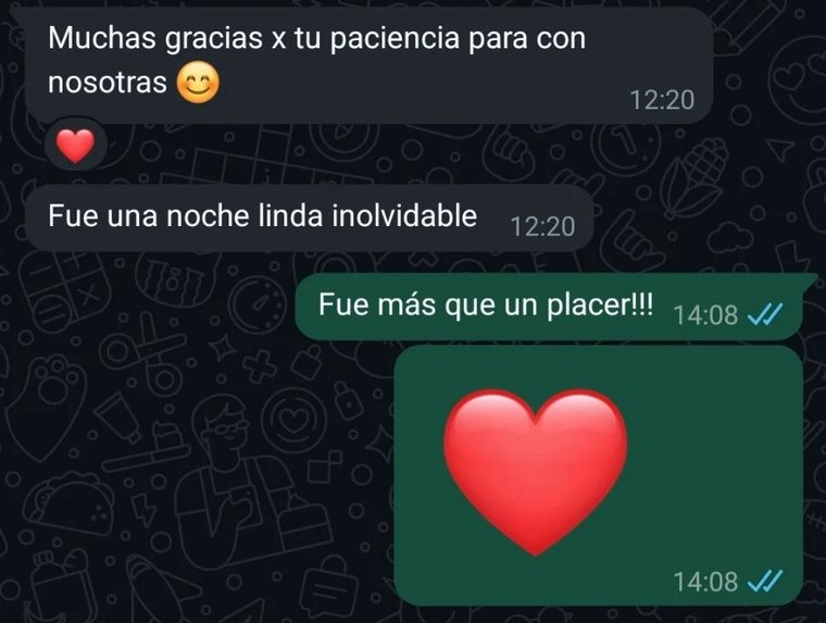 Mensaje de Delfi agradeciendo su fiesta de 15